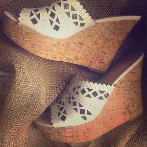Victoria’s Secret White Laser Cut Wedges